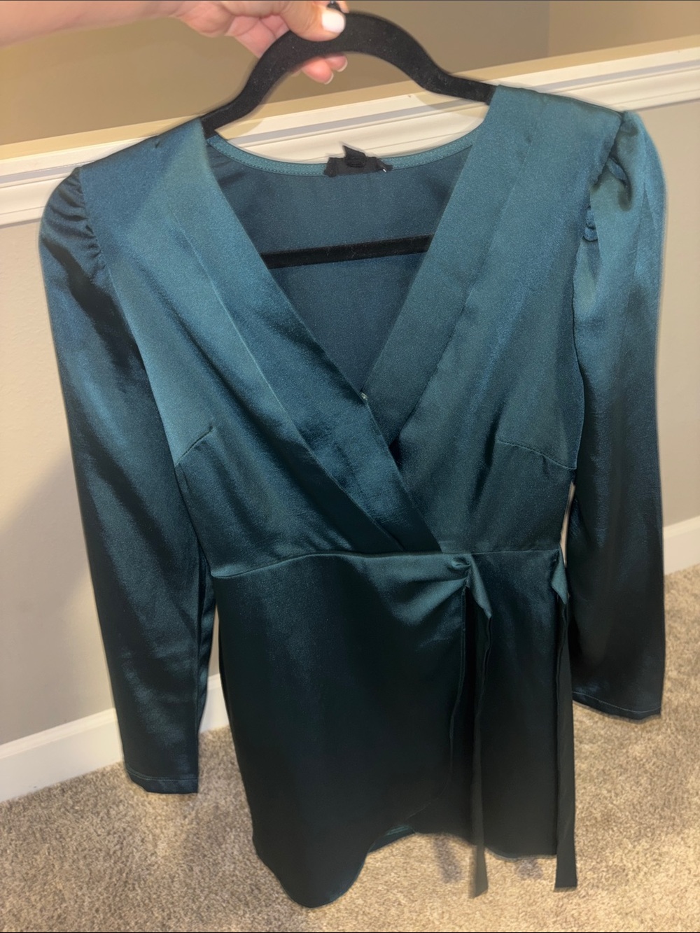 Satin Wrap Dress in - Women